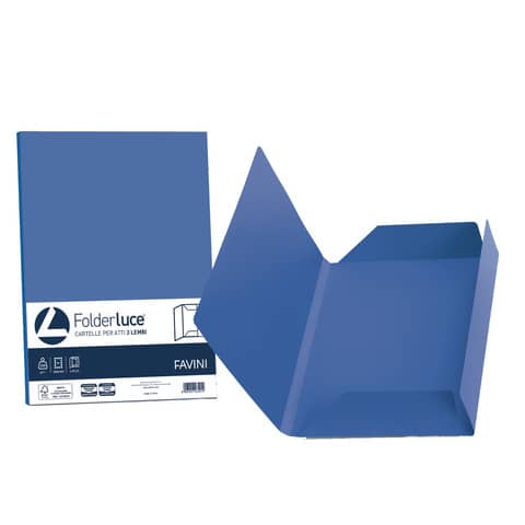 Cartellina 3 lembi Favini FOLDER 3L Luce&Acqua 200 g/m² 24,5x34,5cm blu prussia 62 conf.25 - A50K434